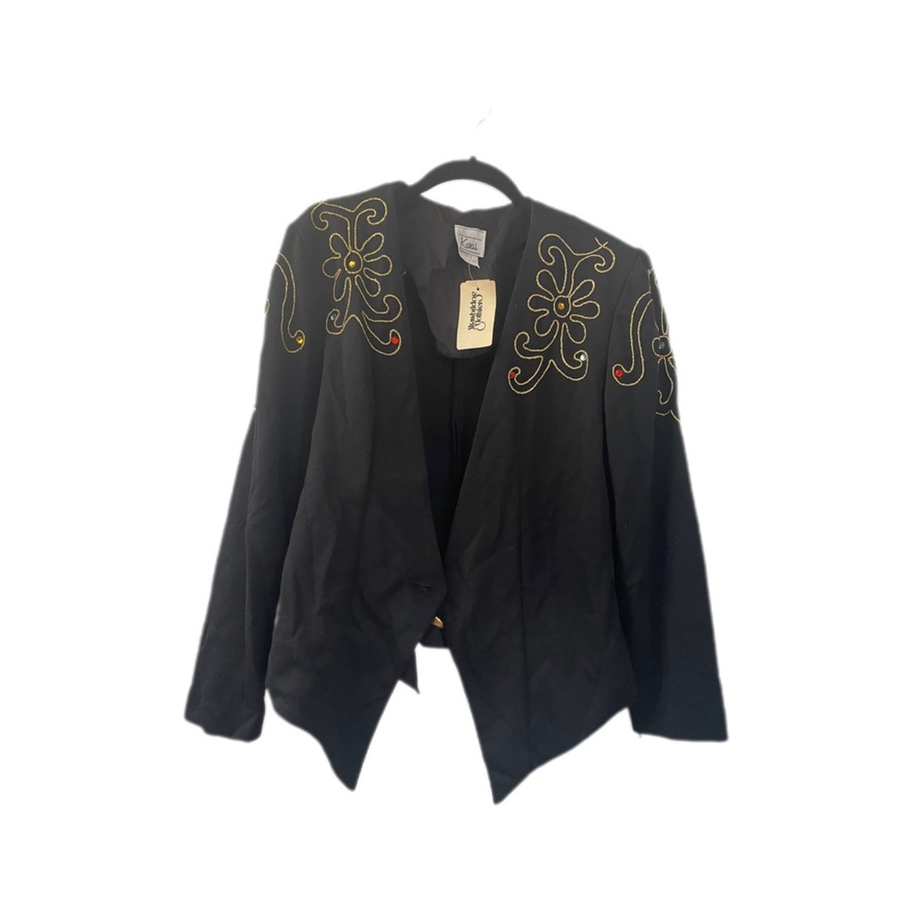 Kwai Black Blazer with Gold Stitching Size 14 (still has tags!)